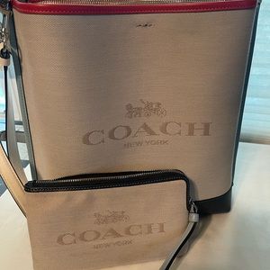 Coach Molly bucket bag with matching wristlet.